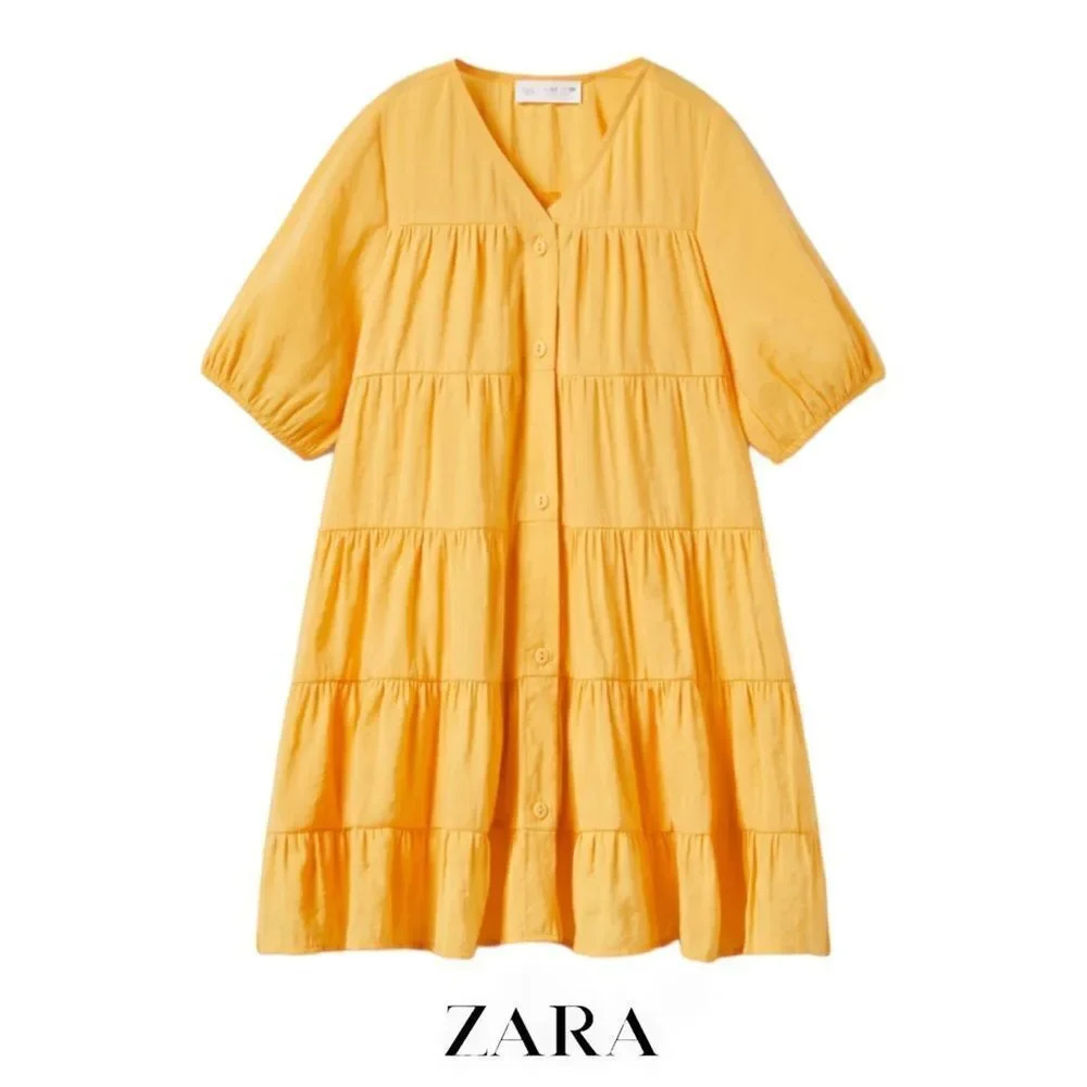 ZARA Kids | Orange | TIERED SHIRT DRESS